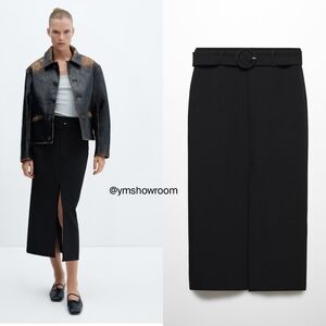 MANGO Belted skirt
